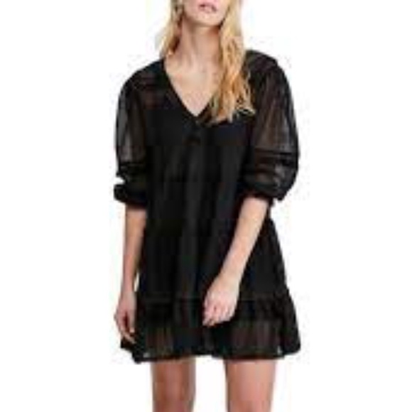 Free People Berlin Ruffle Trim Mini Dress - Picture 1 of 8